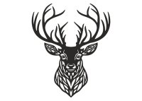 Drevený obraz – Ornamentálna hlava jeleňa