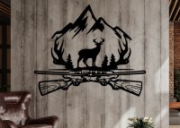 Drevený obraz – Poľovnícky motív s jeleňom