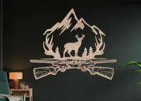 Drevený obraz – Poľovnícky motív s jeleňom