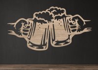 Drevený obraz – Pivové poháre