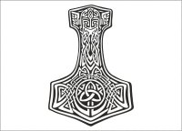 Drevený obraz – Thorove kladivo