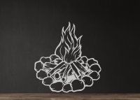 Drevený obraz – Kempingový oheň