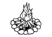 Drevený obraz – Kempingový oheň