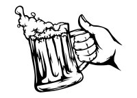 Pivný pohár v ruke – Drevený obraz na stenu