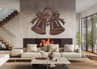 Vianočné zvončeky – Drevený obraz na stenu