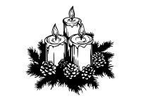 Vianočný veniec so sviečkami – Drevený obraz na stenu