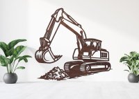 Drevený obraz na stenu – Bager pri práci