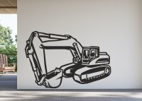 Drevený obraz na stenu – Moderný bager