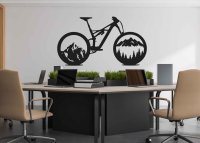 Drevený obraz na stenu – Bicykel s horami