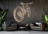 Drevený obraz - Horský bicykel v pohybe