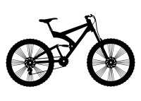 Drevený obraz - horský bicykel silueta na stenu