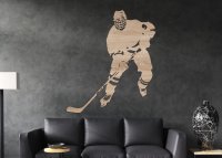 Drevený obraz – Hokejista v akcii