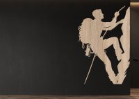 Drevený obraz na stenu – Horolezec