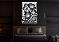 Drevený obraz na stenu – Kvetinový rám