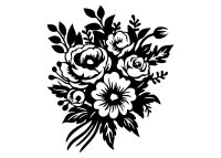 Drevený obraz na stenu – Kytica kvetov