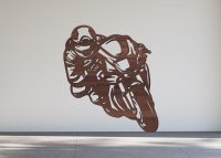 Drevený obraz na stenu – Motorkár v plnej rýchlost