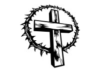 Drevený obraz na stenu – Kríž s tŕňovou korunou