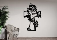 Drevený obraz na stenu – Ježiš Kristus na kríži s vencom