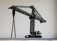 Drevený obraz na stenu – Vežový žeriav