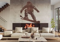 Drevený obraz – Skok na snowboarde