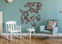 Drevený obraz – Bežiaci psík