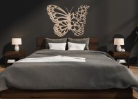 Drevený obraz – Motýľ s kvetmi