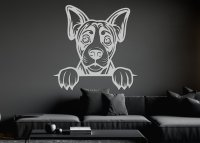 Drevený obraz – Psík pri okraji