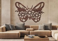 Drevený obraz – Motýľ s margarétami