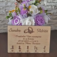 Drevená svadobná pozvánka