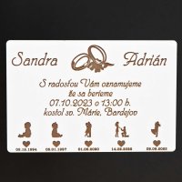 Drevená svadobná pozvánka