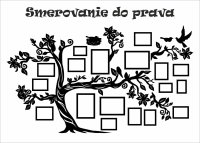 Drevený fotorámik na stenu – Rodinný strom s vtáčikmi a hniezdom