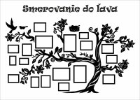 Drevený fotorámik na stenu – Rodinný strom s vtáčikmi a hniezdom