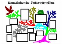 Drevený fotorámik na stenu – Rodinný strom so sovičkou a vtáčikom