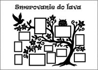 Drevený fotorámik na stenu – Rodinný strom so sovičkou a vtáčikom