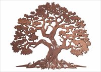 Drevený strom života Premium – ručne brúsený & morený