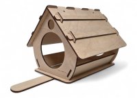 Drevená búdka pre vtáky s otvorom