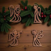 Drevená vianočná ozdoba – Anjeliky
