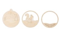 Drevené vianočné ozdoby na vymaľovanie – Lesné zvieratká