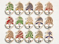 Drevené vianočné ozdoby na vymaľovanie – Mikuláš s čiapkou