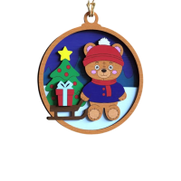 Drevené vianočné ozdoby na vymaľovanie – Zimné zvieratká