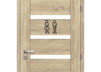 Drevená tabuľka na WC - žena a muž