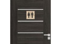 Drevená tabuľka na WC - štvorcové označenie žena a muž