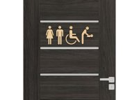 Drevená tabuľka na WC - univerzálne označenie toalety