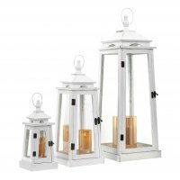 Drevený lampáš MSL3145 - 37 cm