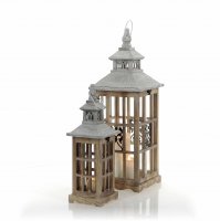 Drevený lampáš MSL2397NATURAL - 66 cm