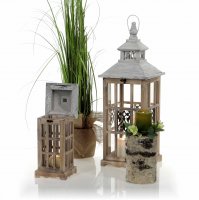 Drevený lampáš MSL2397NATURAL - 66 cm