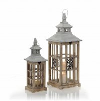 Drevený lampáš MSL2397NATURAL - 66 cm