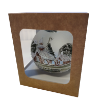 Sklenená guľa na sviečku - olivovo zelená