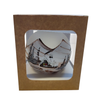 Sklenená guľa na sviečku - hnedá