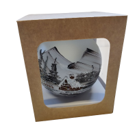 Sklenená guľa na sviečku - sivo hnedá